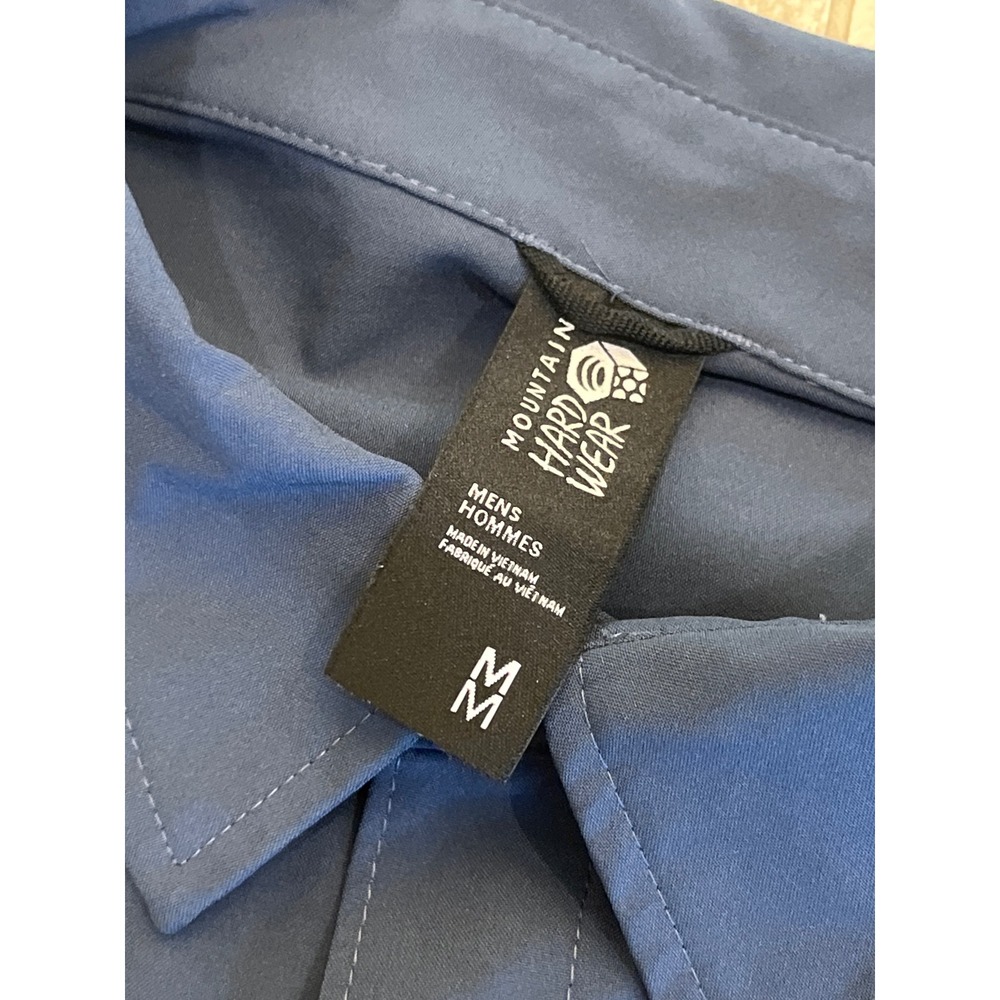 Mountain Hardwear Mens Blue Short Sleeve Snap Button Up Shirt OM3536 Medium